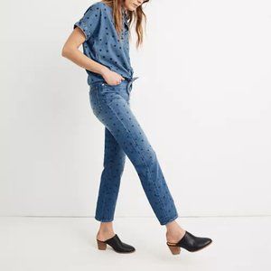 Madewell Classic Straight Jeans: Heart Print Edition